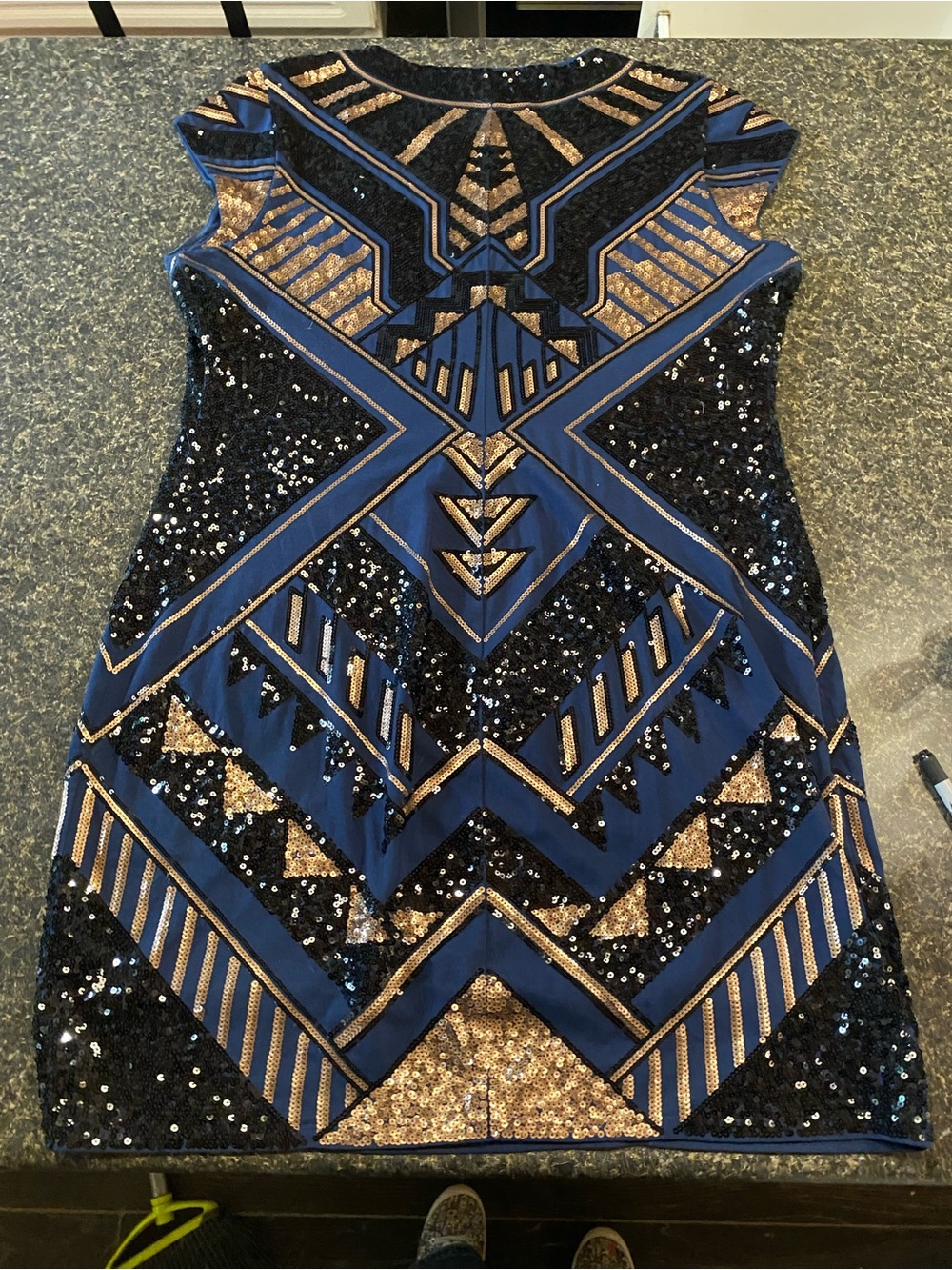 Art Deco Sequined Sleeveless Dress